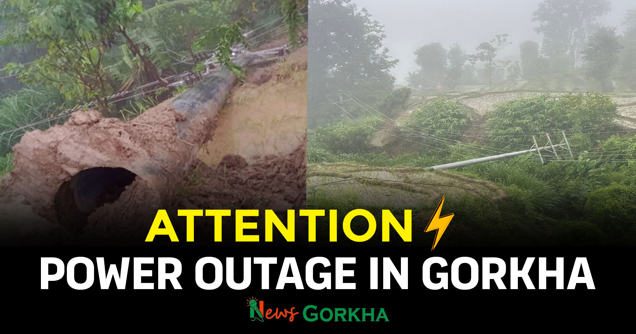 Power Outage in Gorkha After Landslide Topples Transmission Pole